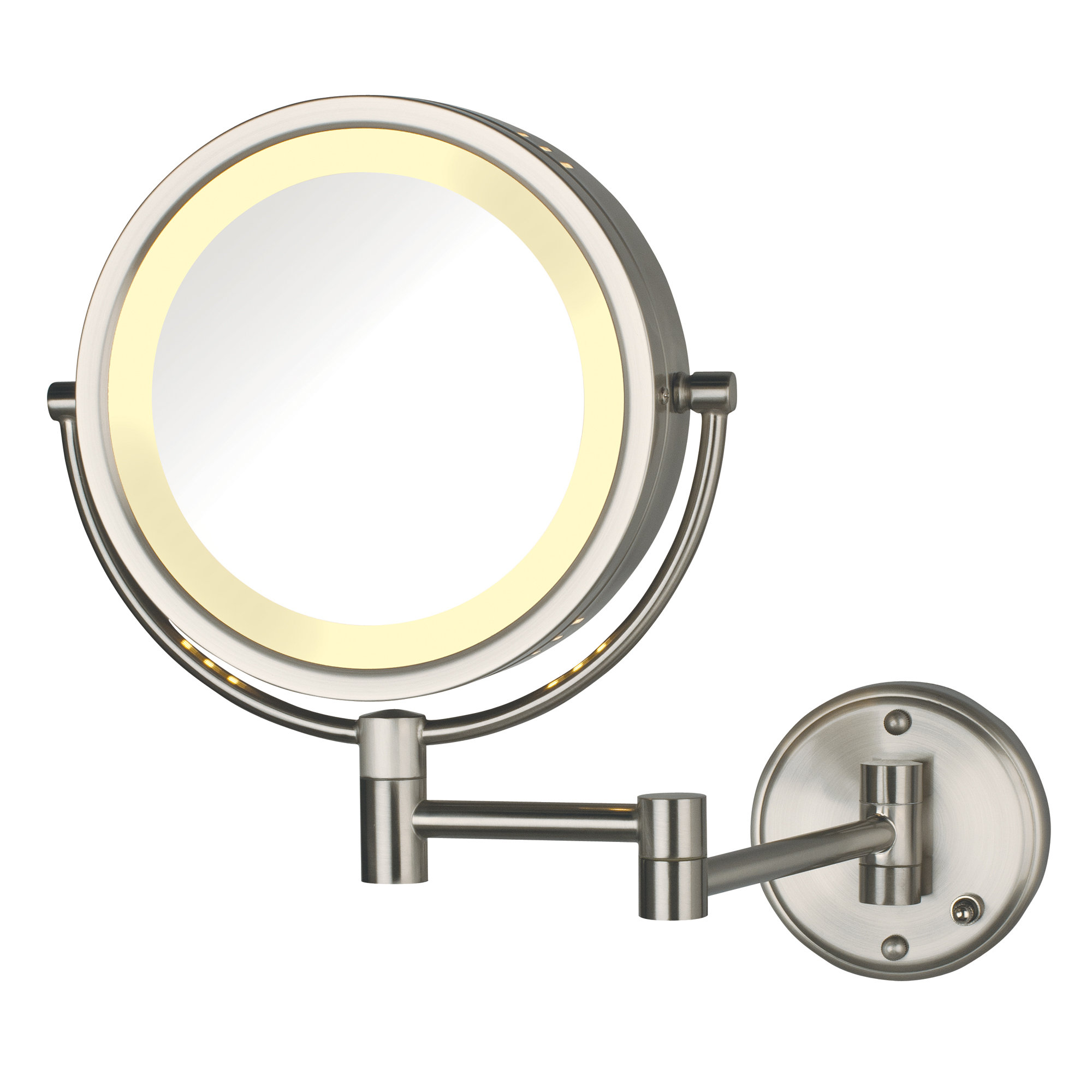 Ebern Designs Akaysia 8.5" Lighted Wall Mount Magnified Makeup Mirror